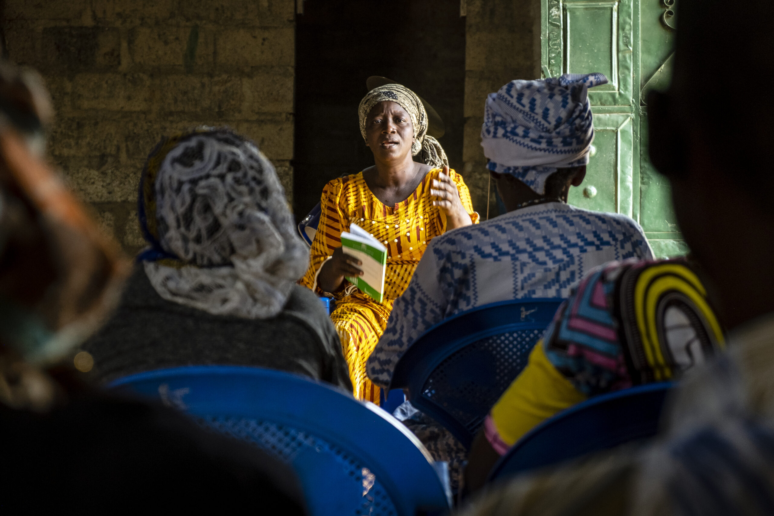 A Ghanaian woman leads Bible study during Sunday school at Kolinvaai Baptist Church in northern Ghana. IMB Photo